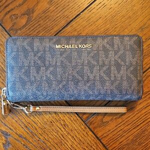 Michael Kors Large Logo Continental Wallet Brown